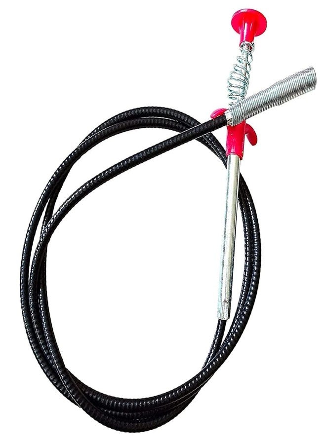 Wezone Drain Pipe Cleaning Spring Stick, Hair Catching Claw Wire, Sink Sewer Clog Dredge Remover, Basin Cleaner, Flexible Grabber Pickup Tool, Retractable Cable (5ft (160cm), Black) - Image 1
